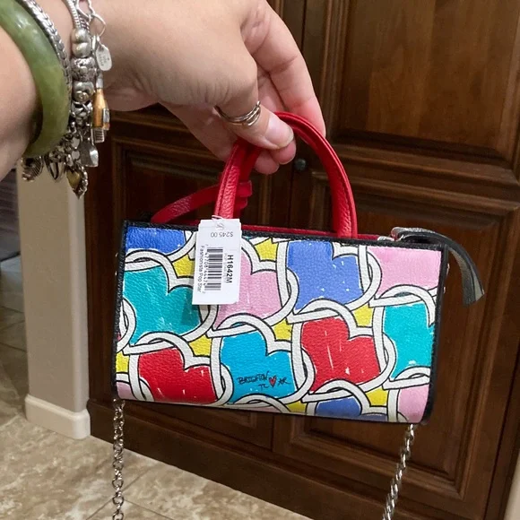 Brighton Multicolor Heart Petite Crossbody Bag with Chain Strap - Picture 15 of 15